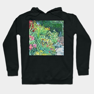 Warm Border in Autumn, Cloudehill from a gouache painting by Jo Reitze Hoodie